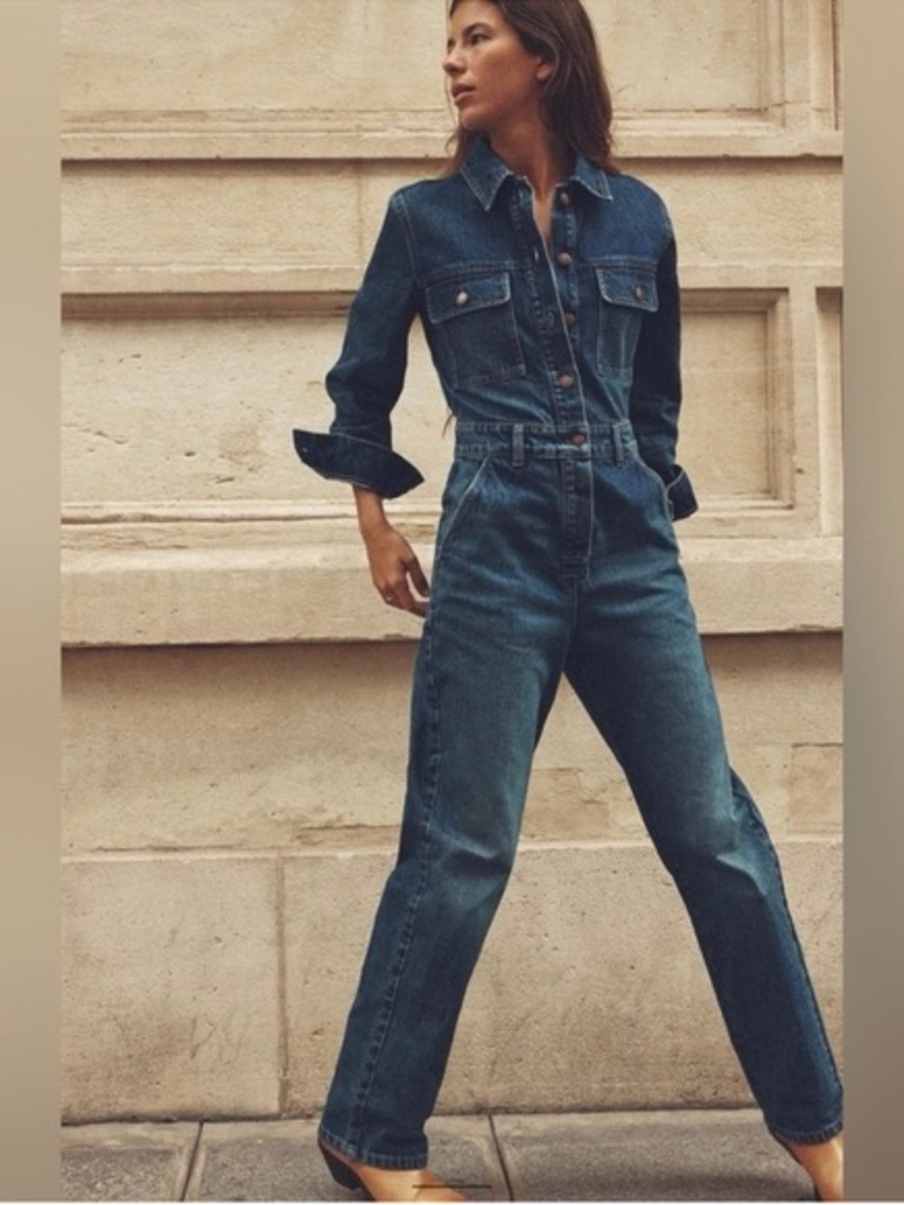 Zara Z1975 FRONT POCKETS DENIM JUMPSUIT